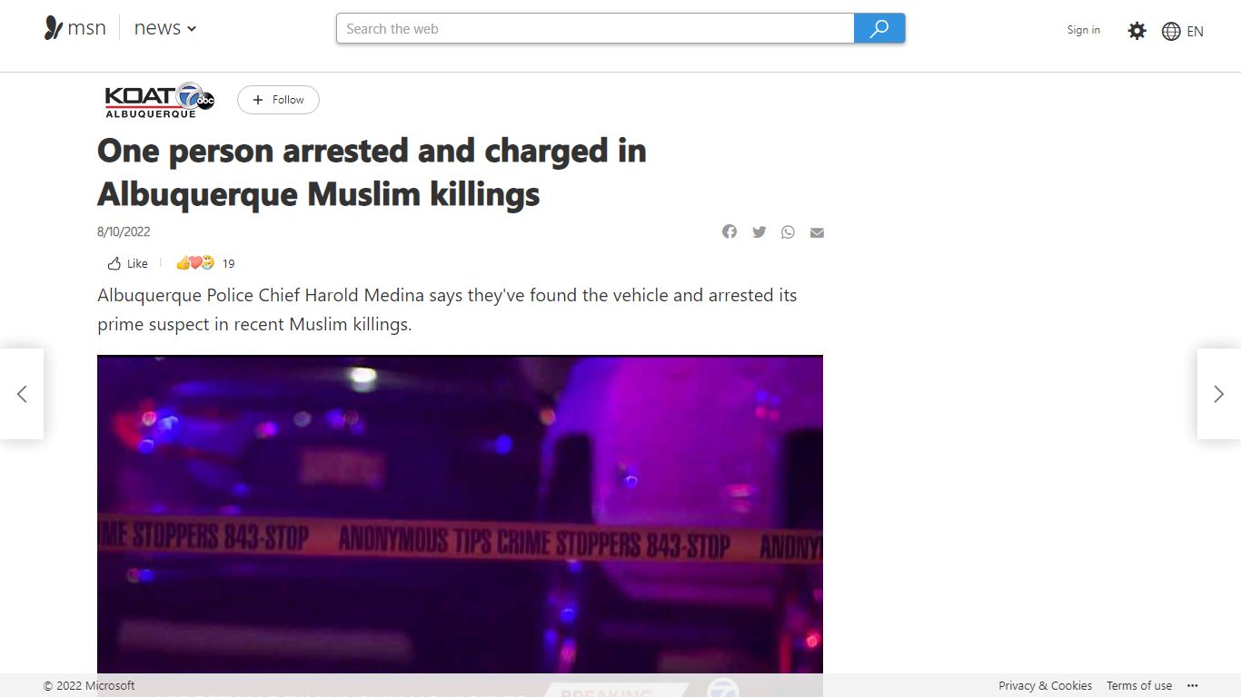 One person arrested and charged in Albuquerque Muslim killings